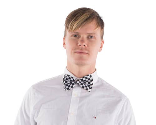Black & White Checkered Bow Tie - Adults