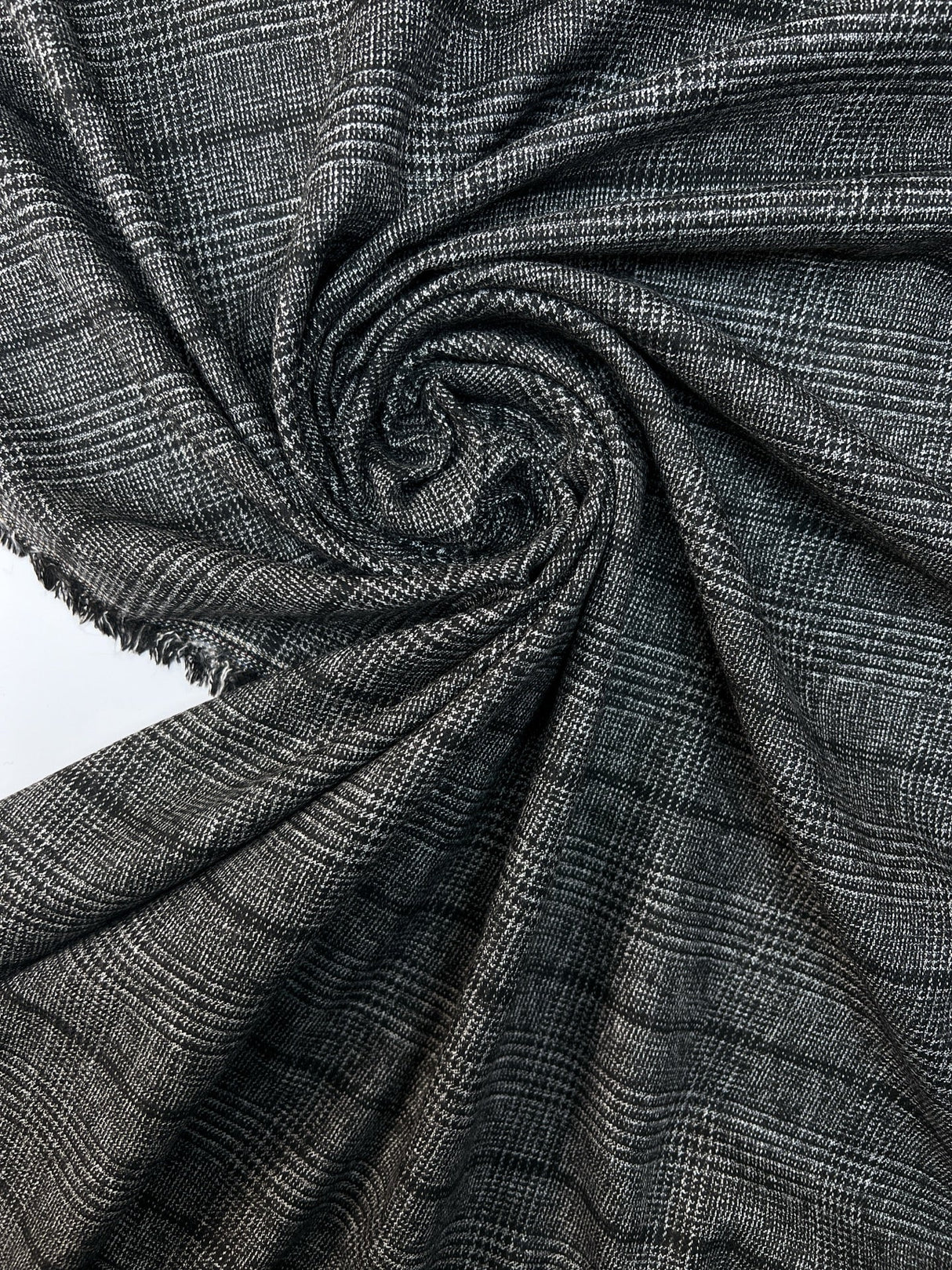 Tweed Suit Fabric Gray Black