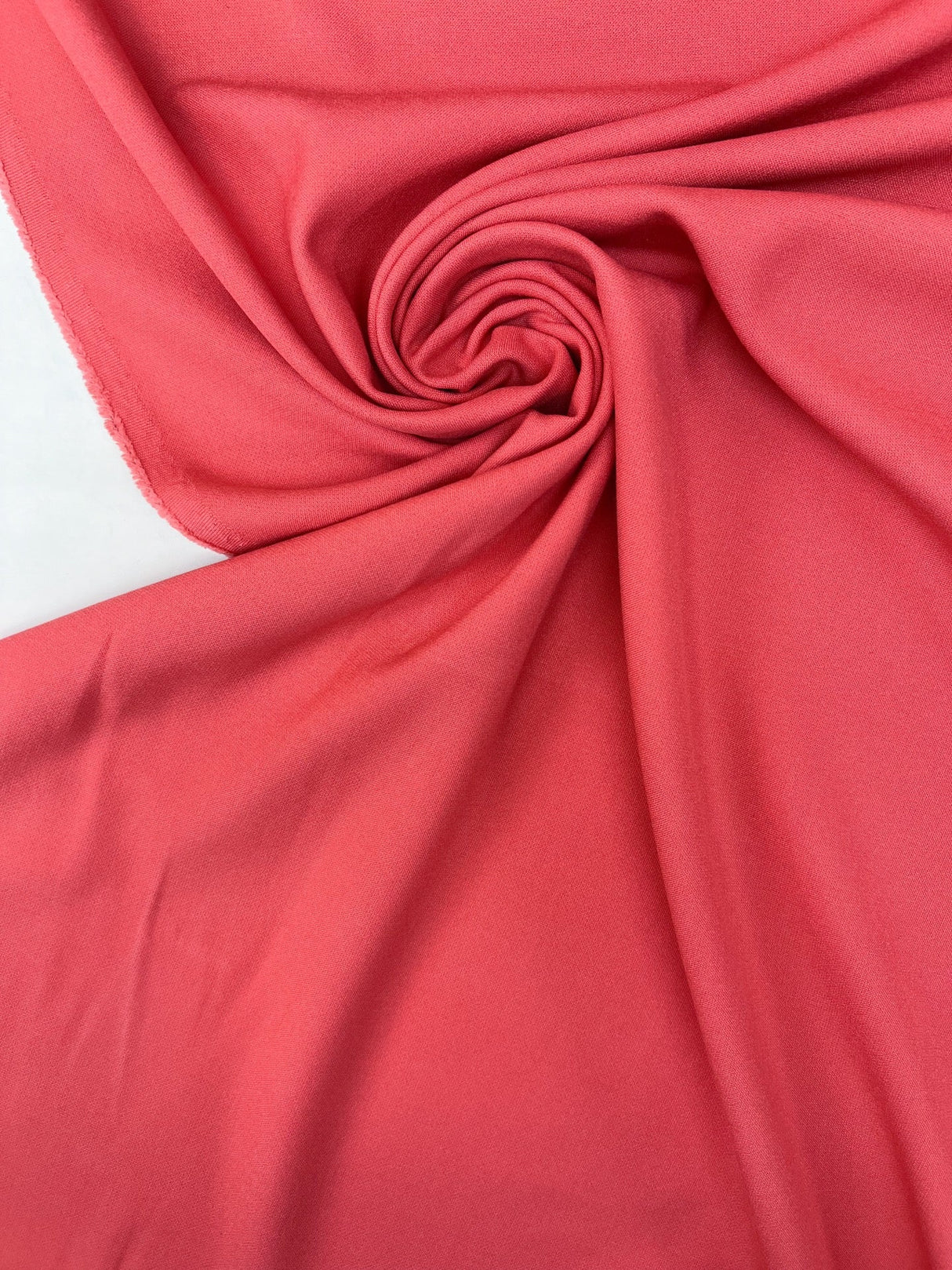Pink Recycled Polyester Viscose Blend Stretch Woven