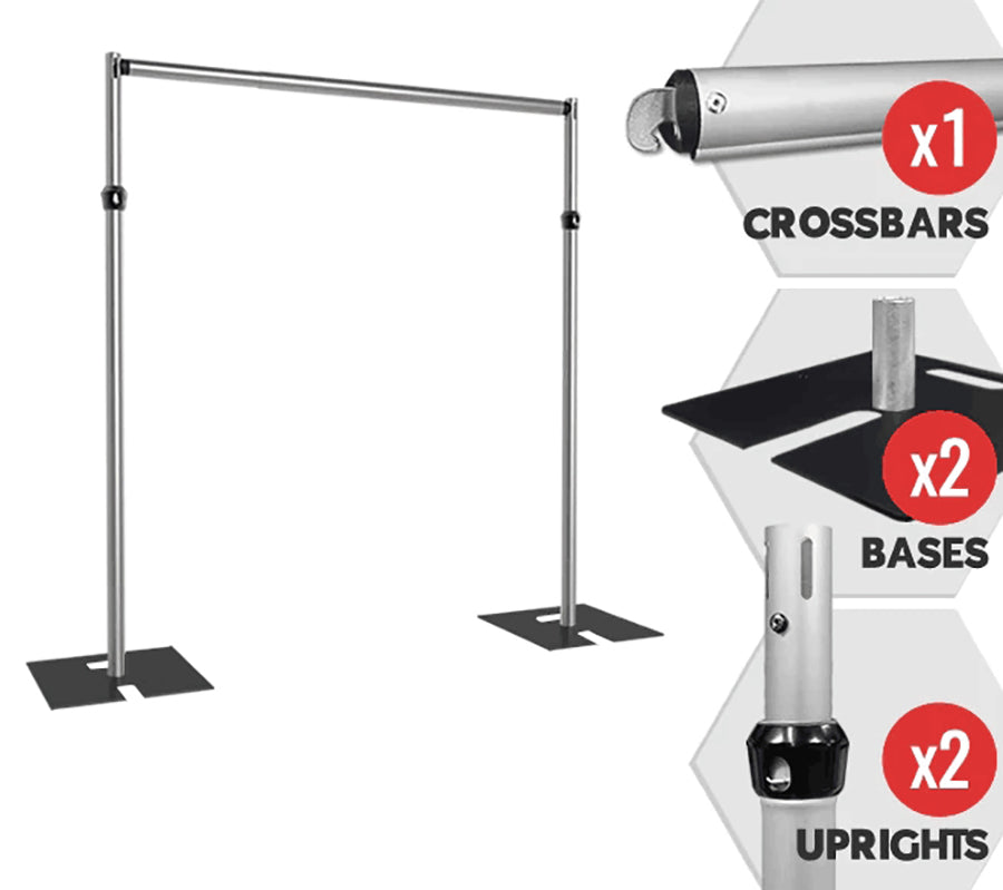 Adjustable Aluminum Backdrop Stand Set
