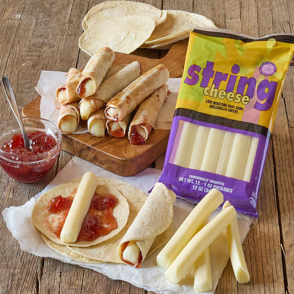Classic Mozzarella String Cheese Sticks High Protein Snack