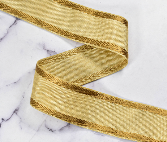Jacquard Ribbon Trim Greek Metallic 1.50"