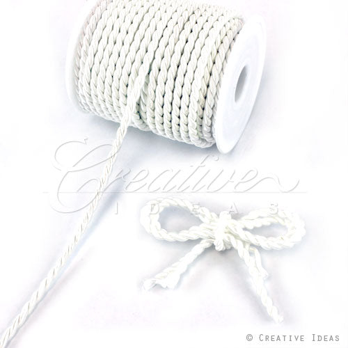 6Mm 2 Ply Twist Cords - 25 Yards (White)