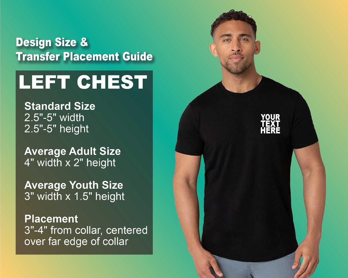 Pack: 12 Fast Custom Logo T-Shirts – Add Your Brand, Text, or Graphic (Left Chest - Black)