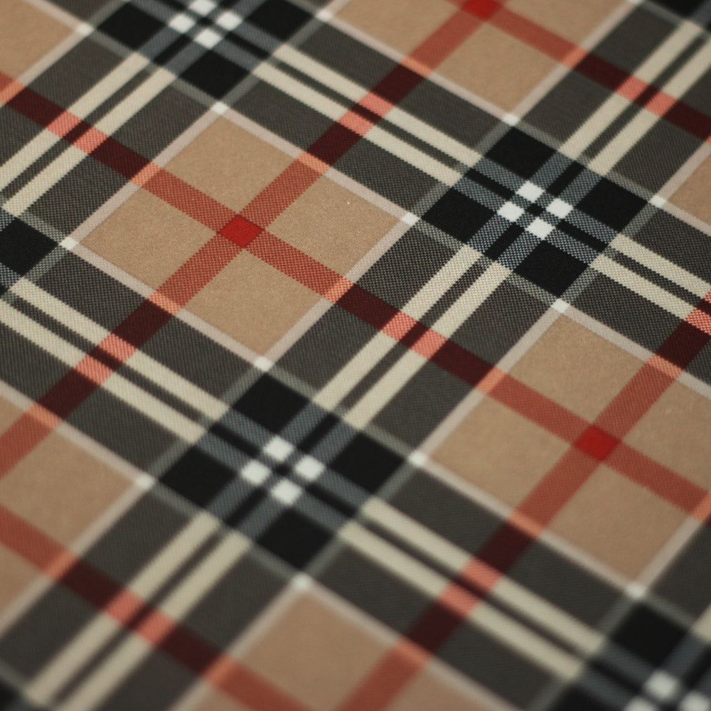 Modern Plaid Polyester Spandex Fabric - Multicolor Tartan Plaid Print, 58/60" Width, 240 GSM (1 Yard)