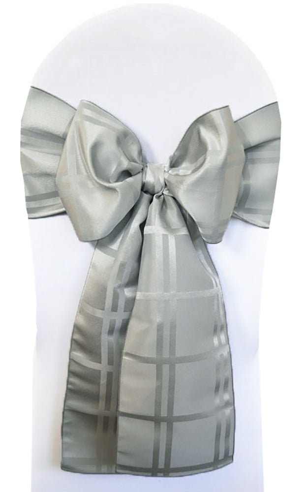Jacquard Chair Sashes 7.5x108 Silver