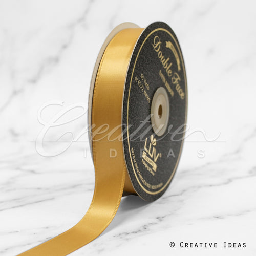 7/8" Double Face Satin-50 Yds (Antique Gold)