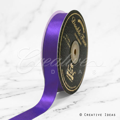 7/8" Double Face Satin-50 Yds (Purple)