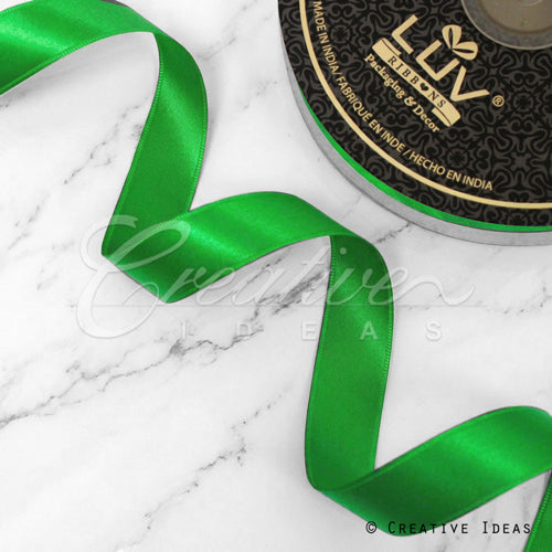 7/8" Double Face Satin-50 Yds (Vibrant Green)