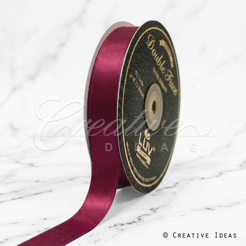 7/8" Double Face Satin-50 Yds (Wine)