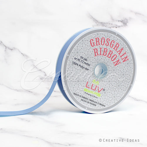 7/8" Grosgrain Ribbon - 50 Yards (Denim Blue)