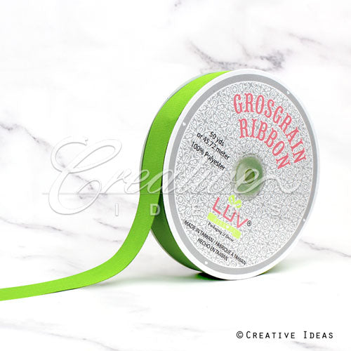7/8" Grosgrain Ribbon - 50 Yards (Apple Green)