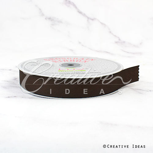 7/8" Grosgrain Ribbon - 50 Yards (Brown)