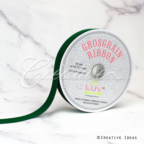 7/8" Grosgrain Ribbon - 50 Yards (Emerald Green)