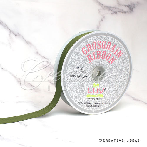 7/8" Grosgrain Ribbon - 50 Yards (Moss Green)
