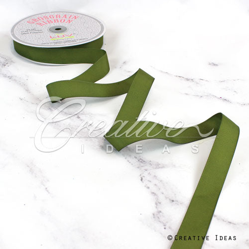 7/8" Grosgrain Ribbon - 50 Yards (Moss Green)