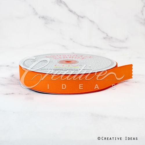 7/8" Grosgrain Ribbon - 50 Yards (Neon Orange)