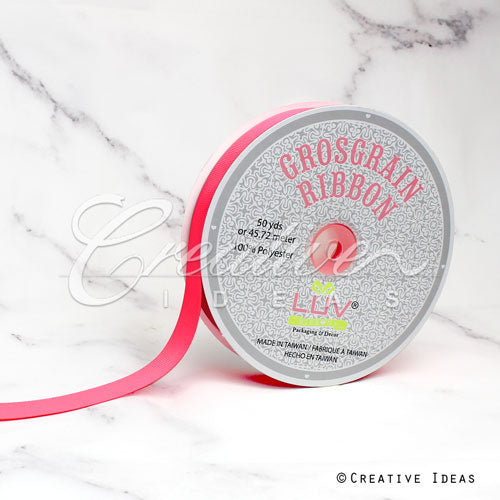 7/8" Grosgrain Ribbon - 50 Yards (Neon Pink)