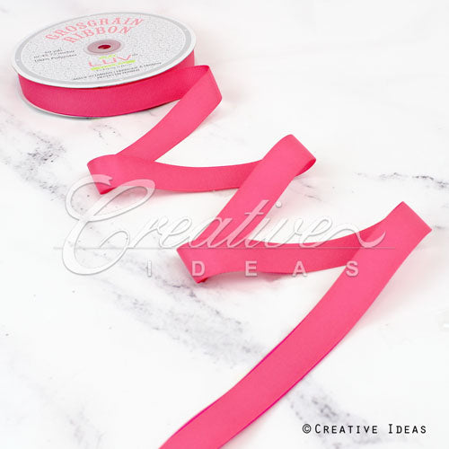 7/8" Grosgrain Ribbon - 50 Yards (Neon Pink)