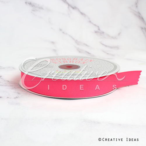 7/8" Grosgrain Ribbon - 50 Yards (Neon Pink)