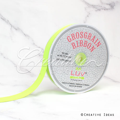 7/8" Grosgrain Ribbon - 50 Yards (Neon Yellow)