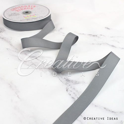 7/8" Grosgrain Ribbon - 50 Yards (Silver)