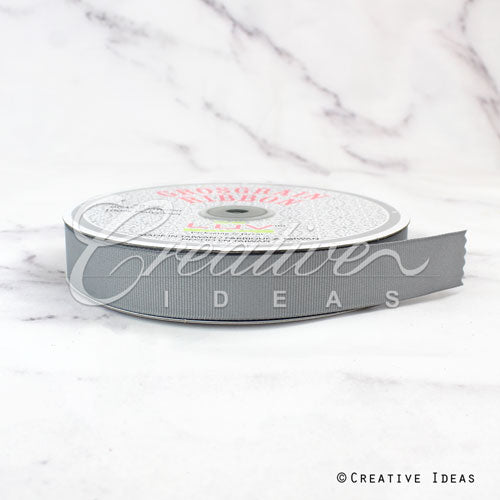 7/8" Grosgrain Ribbon - 50 Yards (Silver)