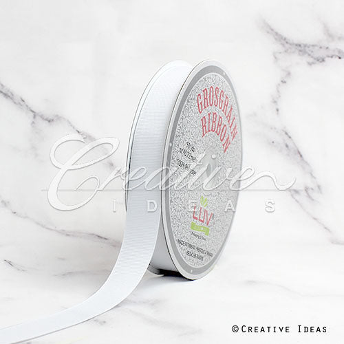 7/8" Grosgrain Ribbon - 50 Yards (White)