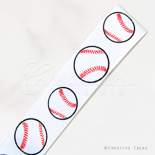 7/8" Grosgrain Sports Ribbon - 10 Yards (Baseball)
