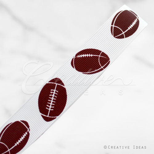7/8" Grosgrain Sports Ribbon - 10 Yards (Football)