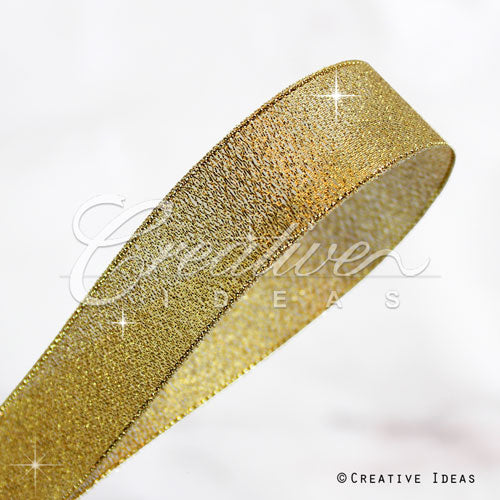 7/8" Metallic Taffeta - 25 Yards (Gold)