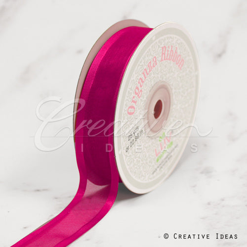 7/8" Organza With Satin Edge Ribbon - 25 Yards (Azalea)