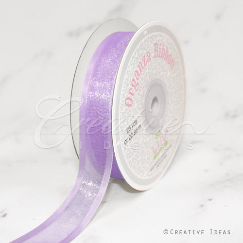 7/8" Organza With Satin Edge Ribbon - 25 Yards (Lavender)