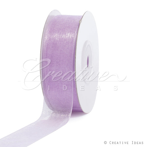 7/8" Plain Organza Sheer Ribbons - 25 Yards (Lavender)