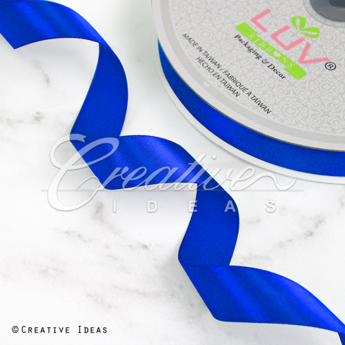 7/8" Single Face Satin-100 Yds (Vibrant Blue)