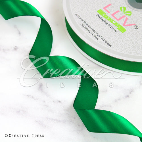 7/8" Single Face Satin-100 Yds (Vibrant Green)