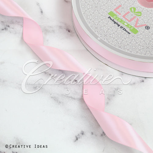 7/8" Single Face Satin-100 Yds (Frost Pink)