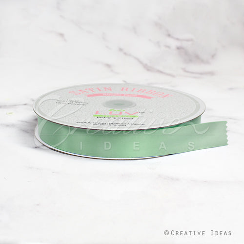 7/8" Single Face Satin Ribbon - 100 Yards (Sage)