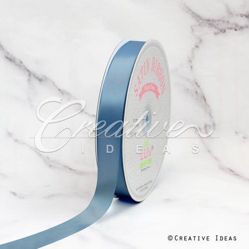 7/8" Single Face Satin Ribbon - 100 Yards (Antique Blue)