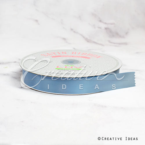 7/8" Single Face Satin Ribbon - 100 Yards (Antique Blue)