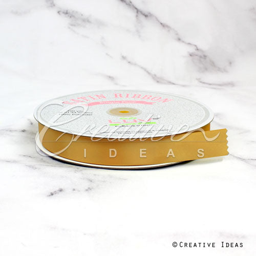 7/8" Single Face Satin Ribbon - 100 Yards (Antique Gold)