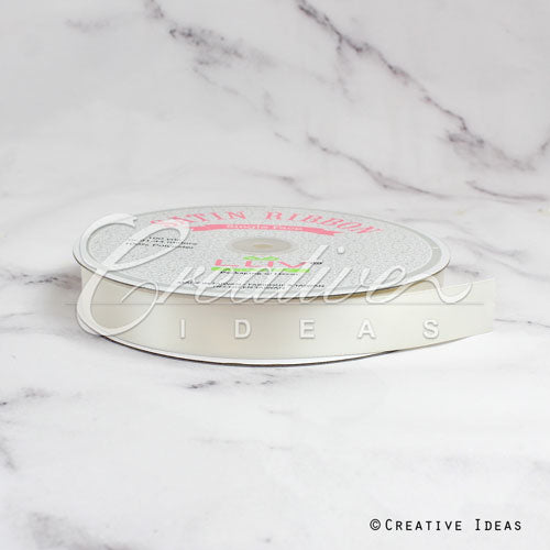 7/8" Single Face Satin Ribbon - 100 Yards (Antique White)