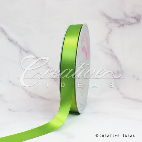 7/8" Single Face Satin Ribbon - 100 Yards (Apple Green)