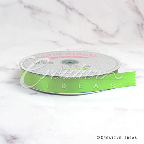 7/8" Single Face Satin Ribbon - 100 Yards (Apple Green)