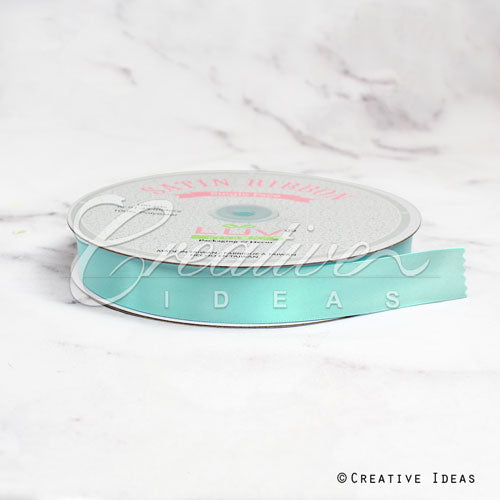 7/8" Single Face Satin Ribbon - 100 Yards (Aqua)
