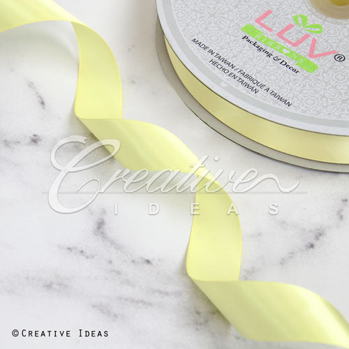 7/8" Single Face Satin Ribbon - 100 Yards (Baby Maize)