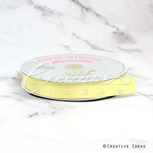 7/8" Single Face Satin Ribbon - 100 Yards (Baby Maize)