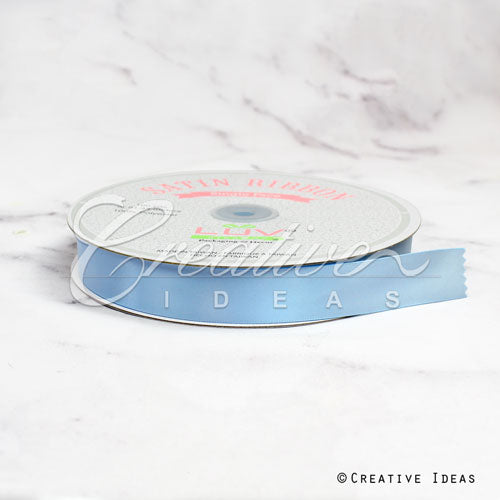 7/8" Single Face Satin Ribbon - 100 Yards (Blue Mist)