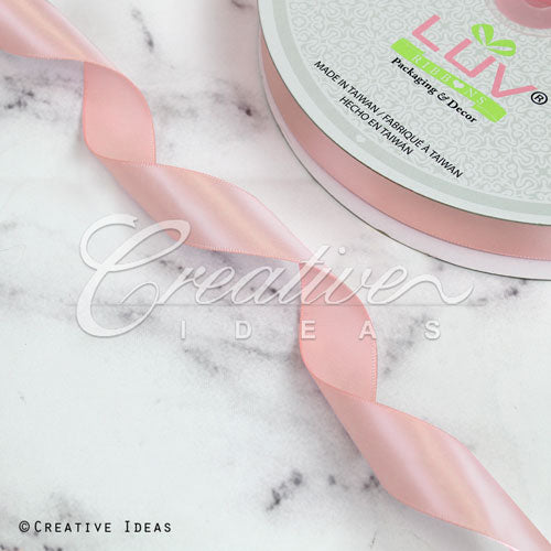 7/8" Single Face Satin Ribbon - 100 Yards (Blush)