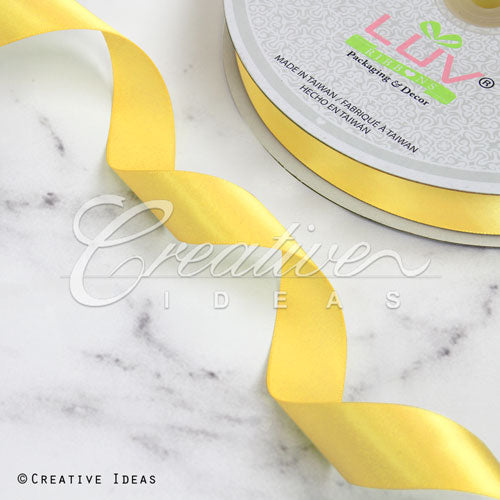 7/8" Single Face Satin Ribbon - 100 Yards (Daffodil)